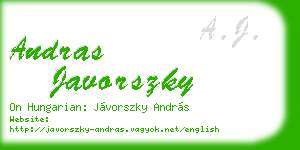 andras javorszky business card