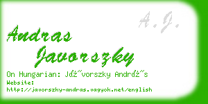 andras javorszky business card